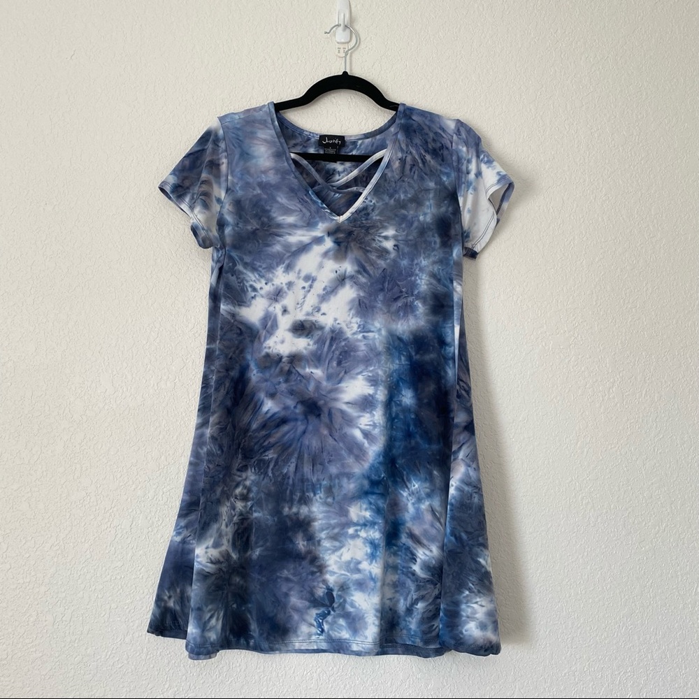 Justify tie dye t shirt dress color blue size S